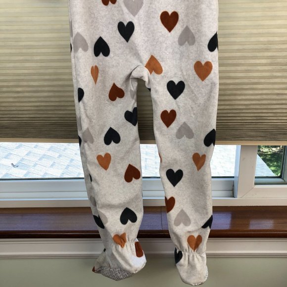 NEW - Carter's 1-Piece Unisex Hearts Soft Cozy Fleece Footie Pajamas Cabincore - Picture 8 of 13
